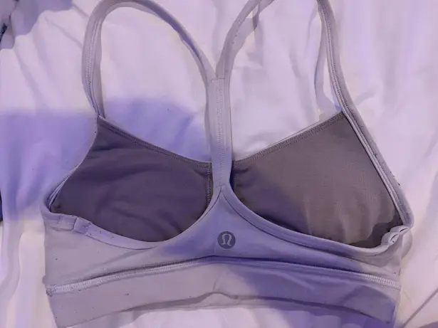 Lululemon White Flow Y Sports Bra