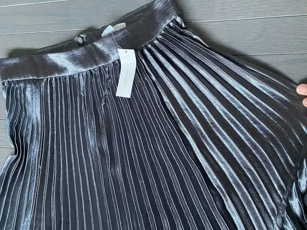 New York And Company Pleated Maxi Skirt In Carlson Grey Metalic NWT Skirt