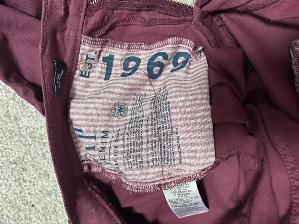 Gap 1969 Gap Denim Burgundy Curvy Skinny Jeans