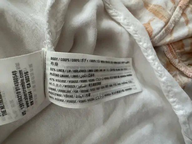 Abercrombie & Fitch A&F Tiered Floral Linen Blend Boho Tie Midi Dress