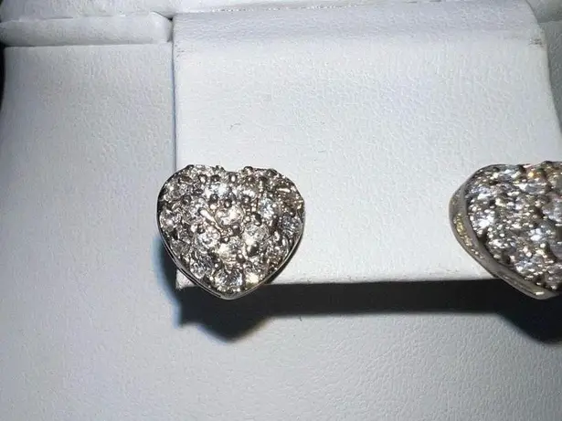 Vintage Sterling Silver And High End Cubic Zirconia Stud Earrings Silver