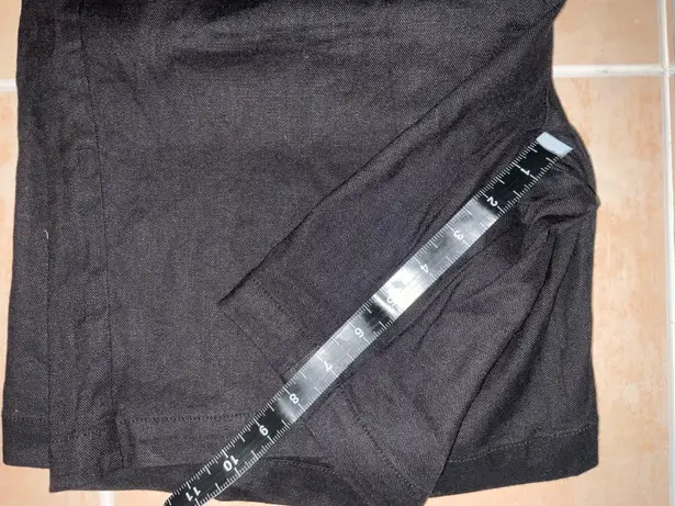 NYDJ Black Linen Blend Pleated Shorts Size 12