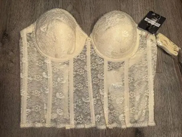 Dominique ivory lace corset new 36C