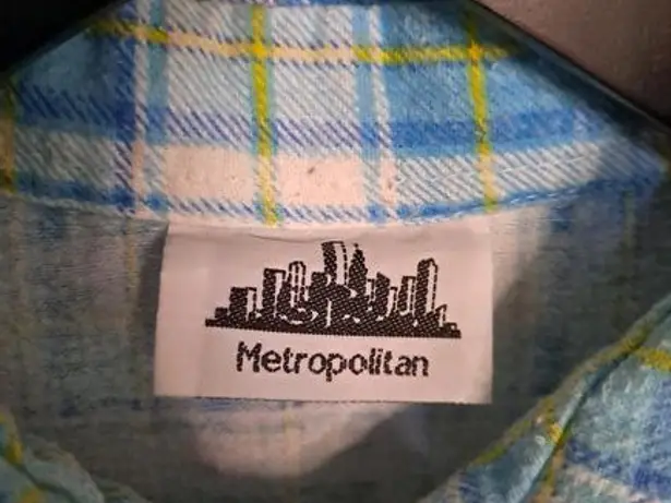 Metropolitan Blue and Yellow‎ Flannel Shirt Size Medium Size L