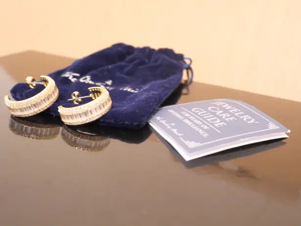 White Gold/Silver 14k Open Hoop Earrings Gold