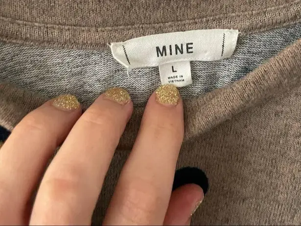 Neutral Polka Dot Top Tie Front by MINE Size L