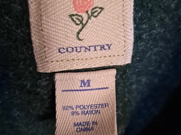 Victoria's Secret  Country‎ Collection Green 1/4 Zip Fleece Size Medium