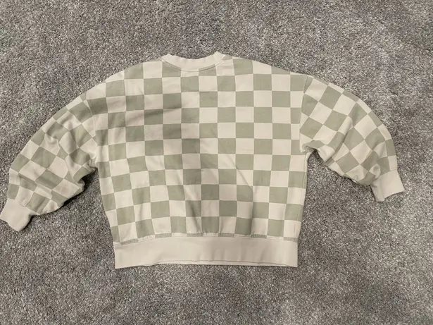 Vans  size small green and cream colored checkered crew neck - Image 3