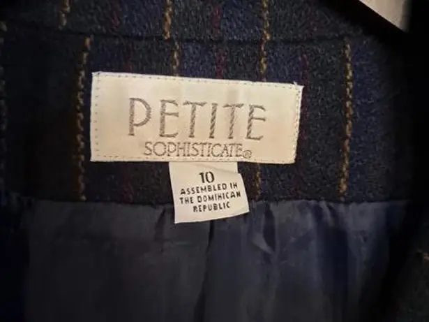 Petite Sophisticate Blue, Green, Maroon and Yellow Pinstripe Blazer Size 10‎ Blue