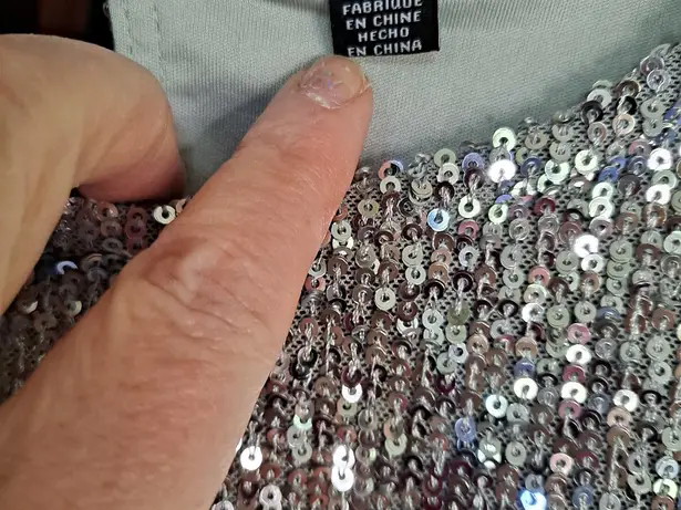 Cable & Gauge  Silver Sequin‎ Short Sleeve Dress Size M