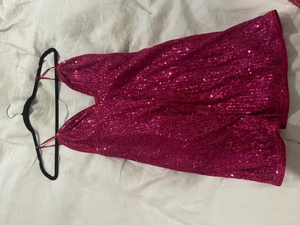 Majorelle Pink Sequin Mini Dress