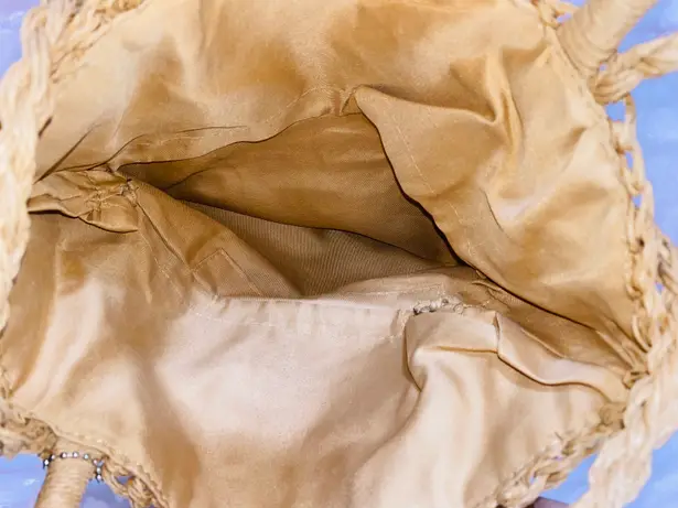 Straw Bucket Purse Tan thumbnail 3