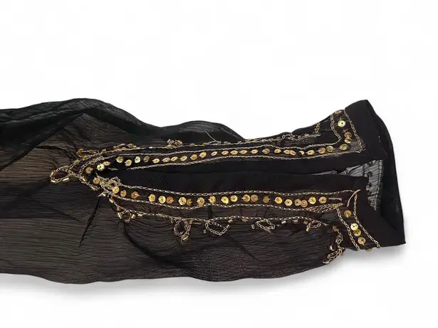 Black Silk Embroidered/Beaded Bolero Jacket Women's Size M/L Y2K Deadstock Boho Size L