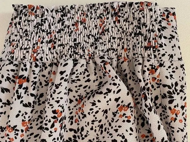 Roommates Floral Petal Sleeve Cinched High Collar Blouse Top Women's Sz S