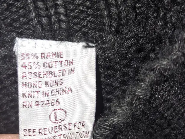 Adrianna Papell  Black Crew Neck Floral Knit Sweater Size Large‎