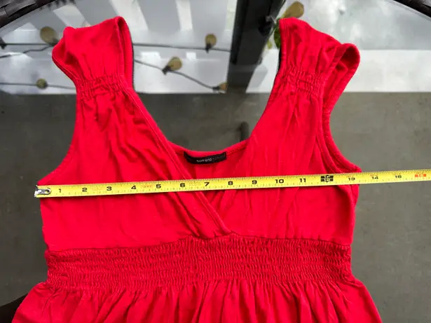 Soprano Surplice Sleeveless Casual Mini Summer Sun Dress in Red - Size Medium