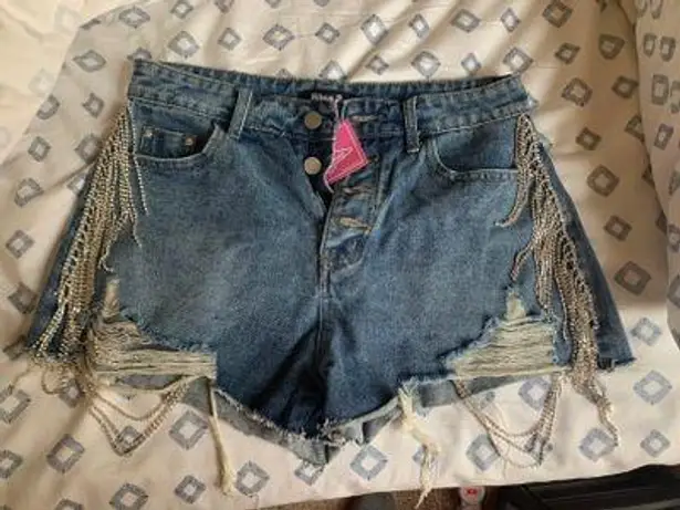 Boutique Fringe Jean Shorts