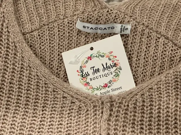 Staccato NWT Sz S Fabulous Color block Chunky Sweater Beige Gray Brown Cream