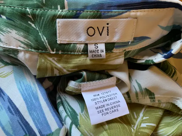 OVI Tropical Print Belted Shirt Dress Size S