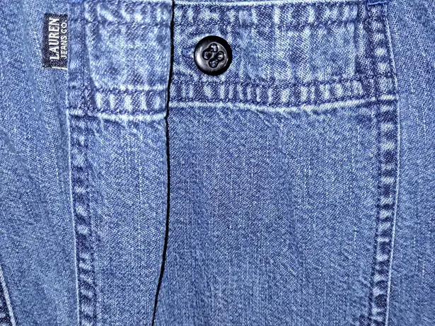 Lauren Jeans Denim Draw String Elastic Waist Jeans‎ Size Large Blue