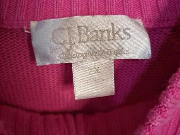 cj banks  Pink Full Zip Pink Sweater Size‎ 2X