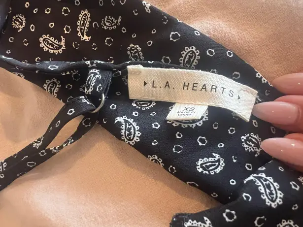 LA Hearts Bandana Tie Top