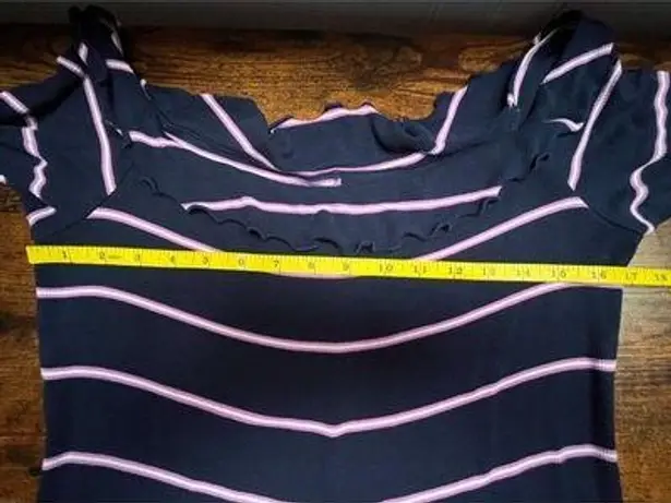 Decree Blue & Purple Scooped Neck Short Sleeved Dress