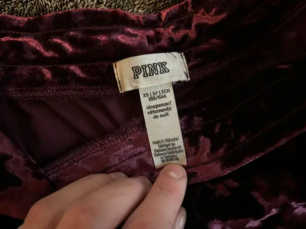 Victoria's Secret Victoria secret Pink Burgundy Velvet Sleep Shorts 