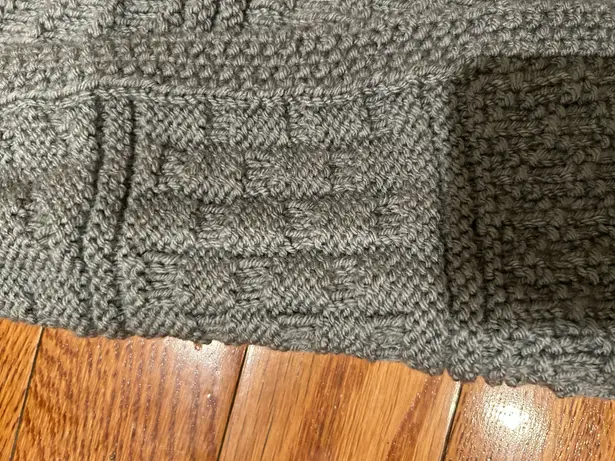 Vintage Olive green large Mix pattern textured hand