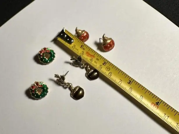 JACK Lot Of 3 Avon Pierced Earrings Halloween O Lantern /Fall Acorns / Christmas