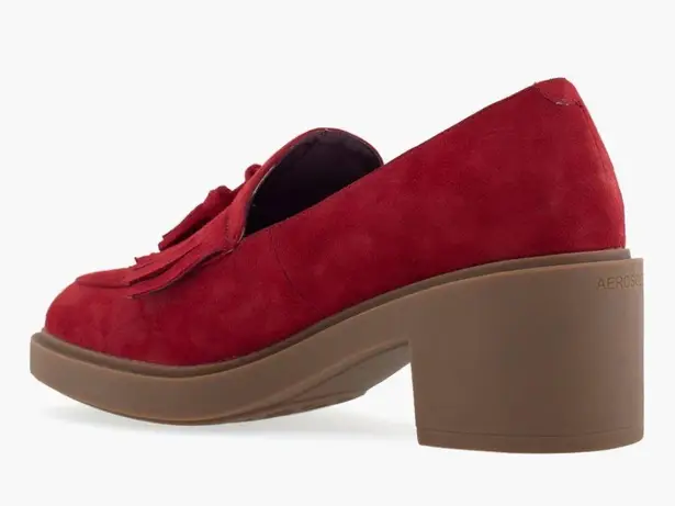 Aerosoles NEW Gibes Fringe Loafer Color: Pomegranate Suede