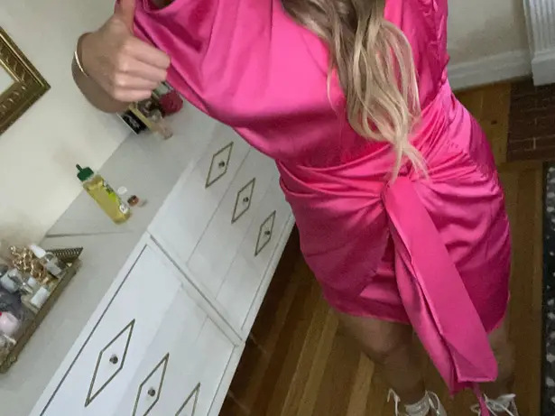 Amazon Pink Silk Dress