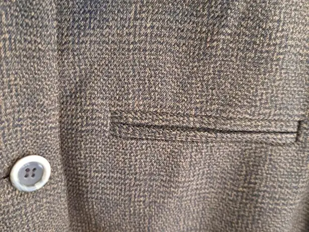 Harvé Benard Harvey Bernard Full Button Brown Tweed‎ Blazer Size 12