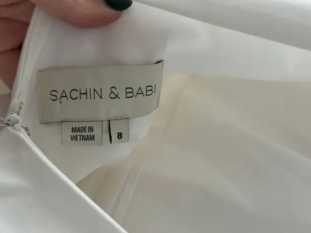 Sachin + Babi White Back Bow Mini Dress 8