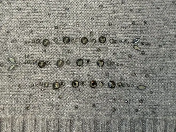 Alessia Massimo women's light gray silver shimmery scarf wrap rhinestone sequin