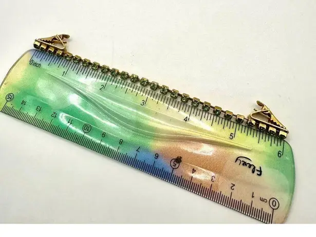 Vintage green rhinestone sweater clip