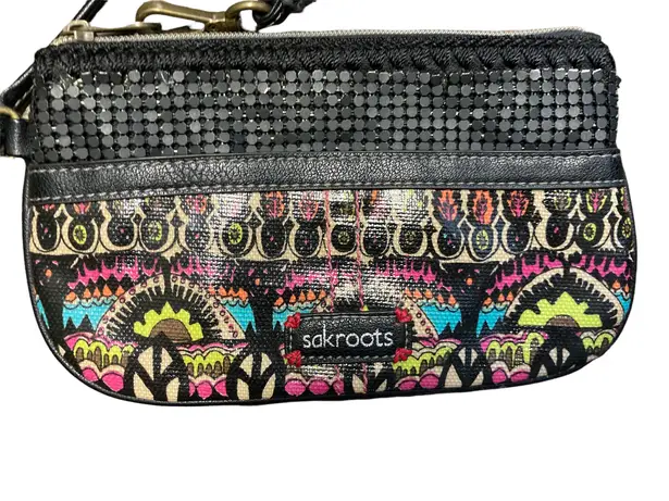 Sakroots Sakeoots Artist Circle One World neon graffiti clutch wristlet