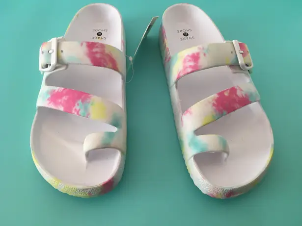 Tie Dye Sandals, Size 9 White