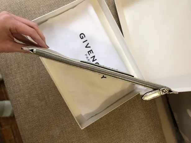 Givenchy Silver Antigona Leather Pouch