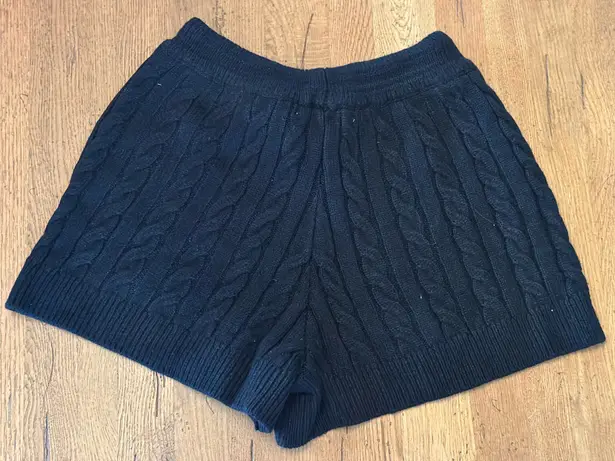Rachel Parcell Black Cable Knit Sweater Shorts
