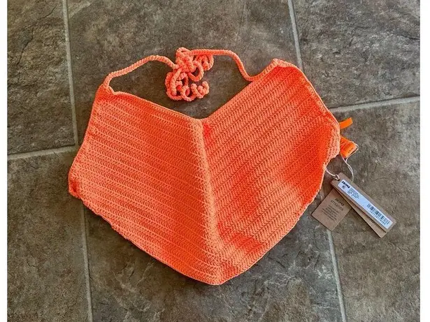 SKIMS Crochet Swim Handkerchief Top Orange Size Small