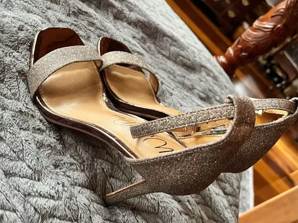 Wild Pair gold brown sparkle heels
