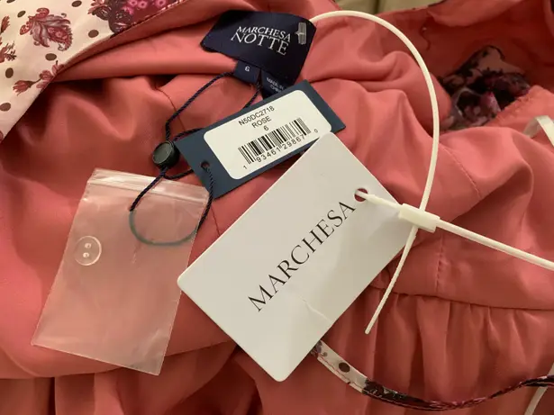 Notte Marchesa Floral Print Chiffon Midi Wrap Dress