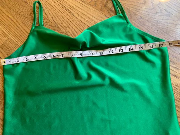 Cowl neck strappy cami top green size S