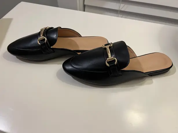 New Black Loafers with Gold Accent Size European size 39