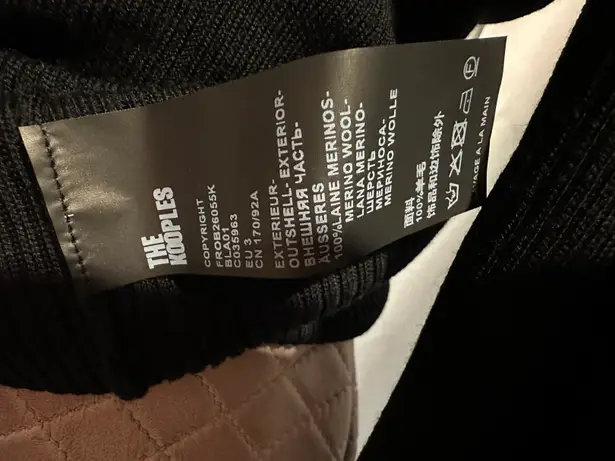 The Kooples NWT Short Wool Black Dress Merino $245 Open Shoulder Size FR 3/ US 8