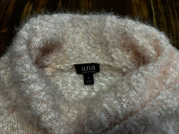 a.n.a Fluffy Light Pink Turtleneck Sweater