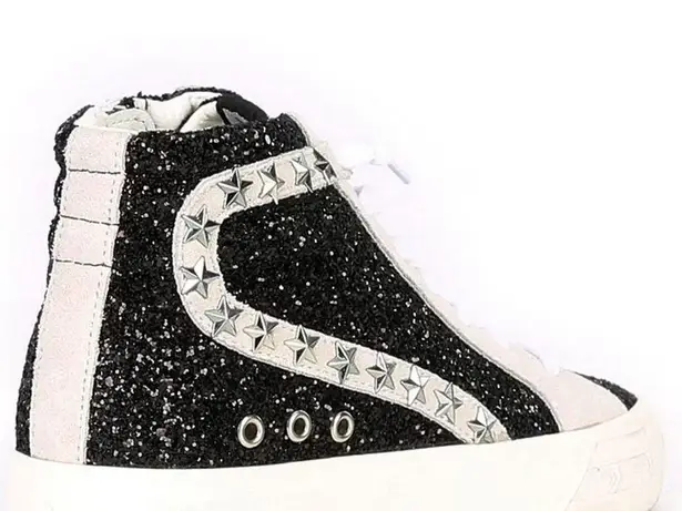 Vintage Havana dormy glitter star studded high top platform sneaker