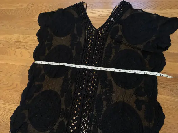 Floral mesh bikini coverup in black size M/L Size M
