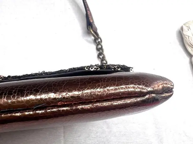 Simply Vera Metallic Bronze/Sequin Clutch/Shoulder Bag